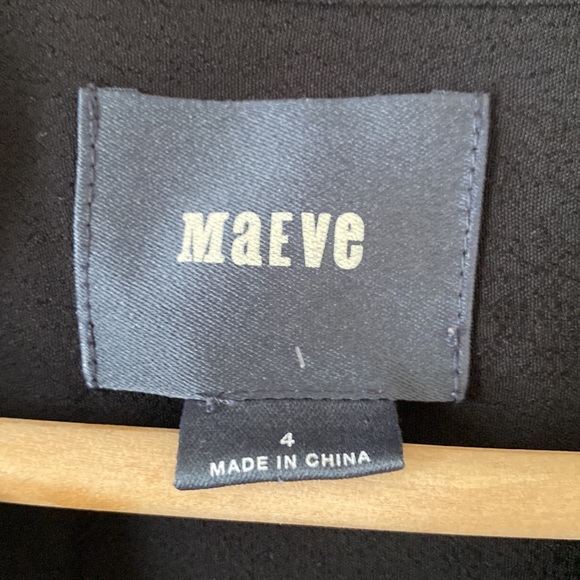 MAEVE ANTHROPOLOGIE Black Taryn Crepe 3/4 Sleeve Shift Dress - Picture 8 of 9